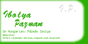 ibolya pazman business card